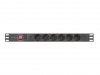 Lanberg Listwa zasilająca rack PDU 19 cali 1U 16A 5xschuko 2m czarna